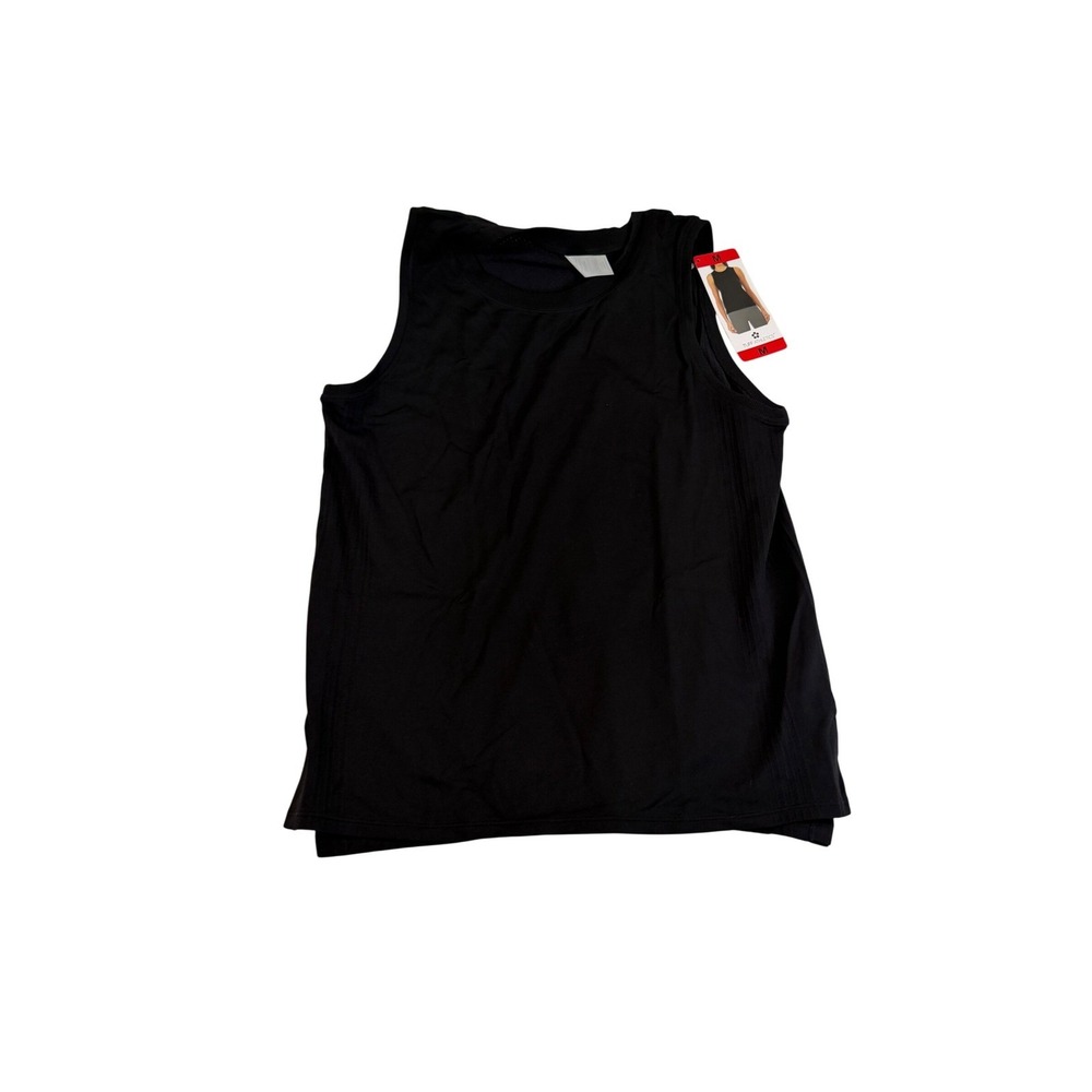 Tuff Athletics Womens Black Sleeveless Activewear Tank Top Crew Neck Size M NEW